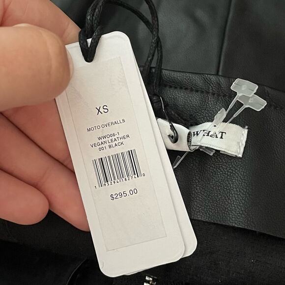 WEWOREWHAT Vegan Black Leather Moto Overalls - Picture 6 of 10